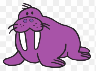 Walrus Sea Lion Drawing Clip Art - Purple Walrus Png Transparent,Walrus Png