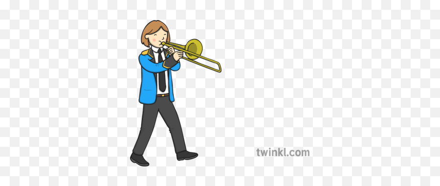 Trombone Player Illustration - Twinkl Illustration Png,Trombone Png