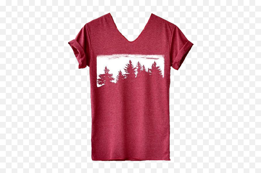 Shirt Red Forrest Cute Aesthetic Sticker By - Short Sleeve Png,Forrest Png