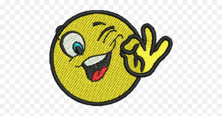 Emoji Winking Ok Iron - On Patch Happy Png,Winking Emoji Transparent