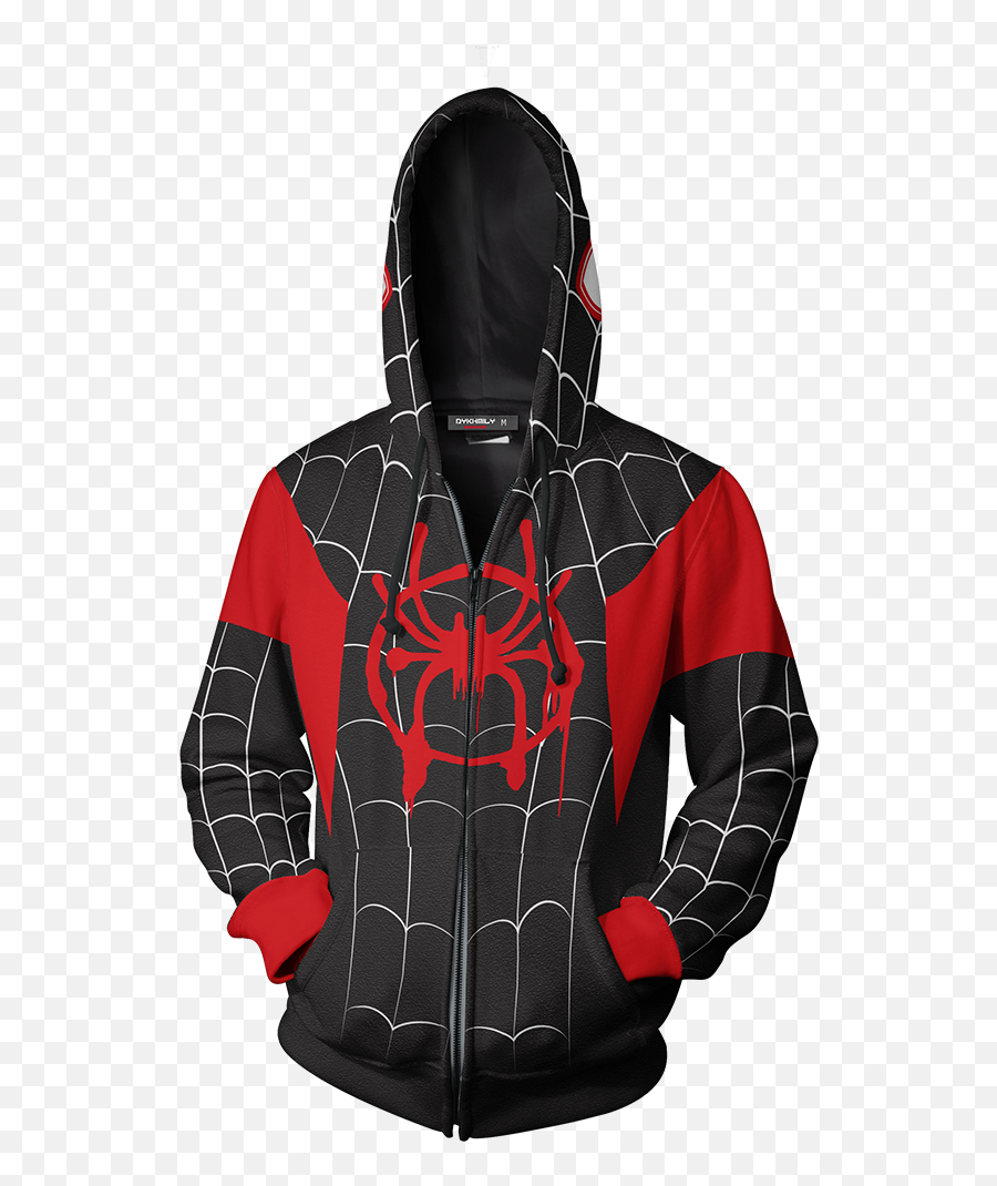 Into The Spider - Flogging Molly Zip Hoodie Png,Miles Morales Spiderman Logo