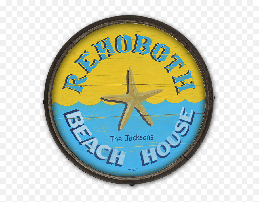 Starfish Beach House - Barrel End Wooden Sign Badge Png,Blue Starfish Logo