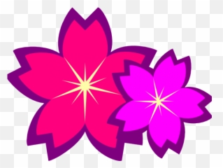 Purple Flower Clipart Plant - Sakura Silhouette Png Cherry Blossom