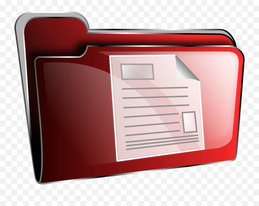 Folder Icon Red Document - Document Folder Icon Png,My Documents Folder Icon