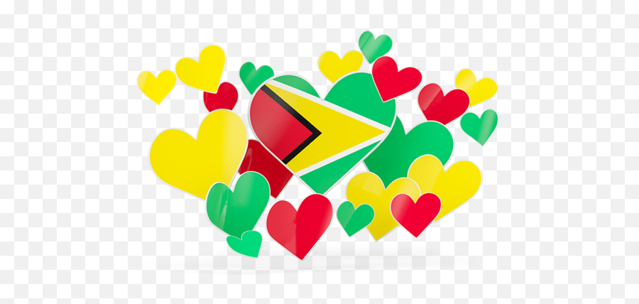 Flying Heart Stickers Illustration Of Flag Guyana - Pakistan Flag Heart Png,Facebook Flag Icon