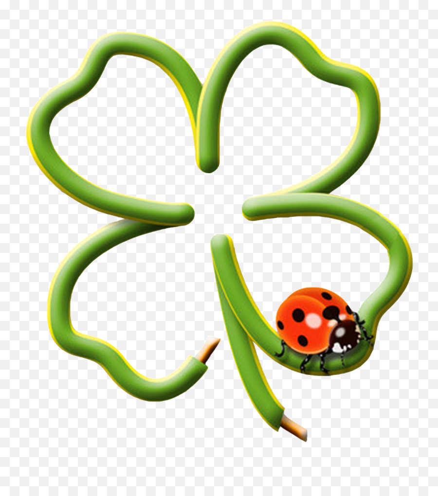 Klavertje Vier Met Lieveheersbeestje Clipart - Full Size Boa Sorte Png,Ladybug Icon Leaf