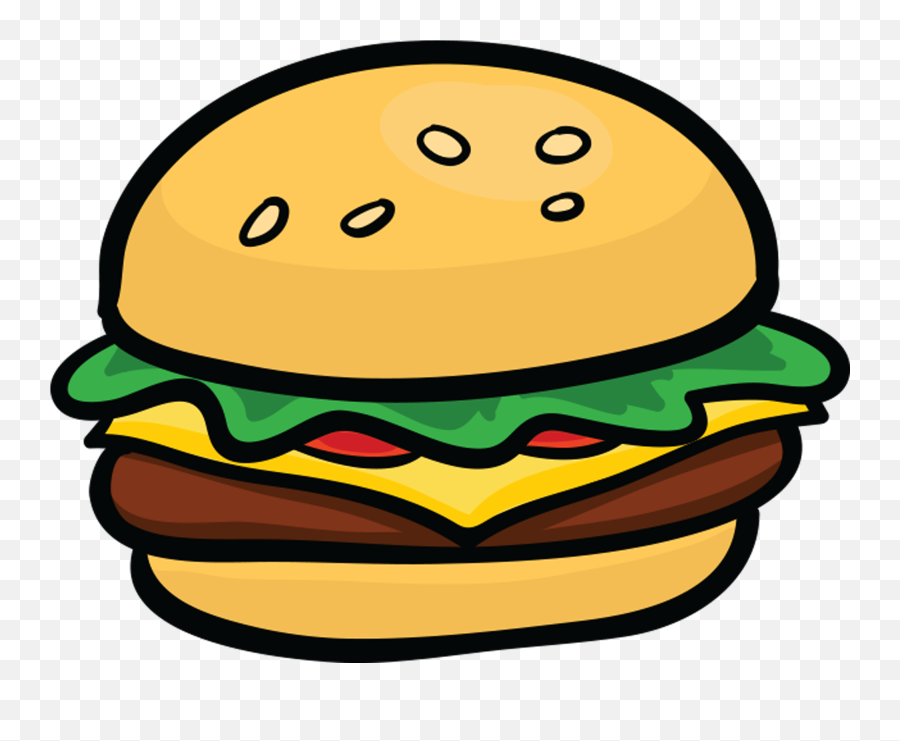 Foods Clipart Sticker - Clip Art Cartoon Hamburger Cartoon Hamburger Clip Art Png,Hamburger Transparent