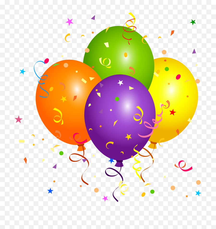 Birthday Balloons Clipart Balloon Happy - Vector Birthday Balloon Png,Balloons Background Png