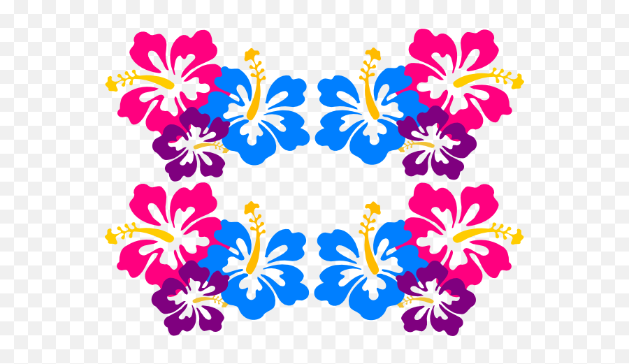 Luau Flowers Clip Art Borders Free Clipart 3 - Clipartix Hibiscus Clip Art Png,Luau Png