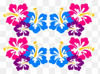 Luau Flowers Clip Art Borders Free Clipart 3 - Clipartix Hibiscus Clip Art Png,Luau Png