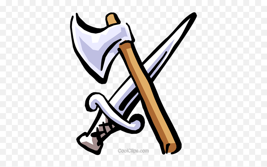 Axe And Sword Royalty Free Vector Clip Art Illustration - Sword And Axe Transparent Png,Sword Clipart Png