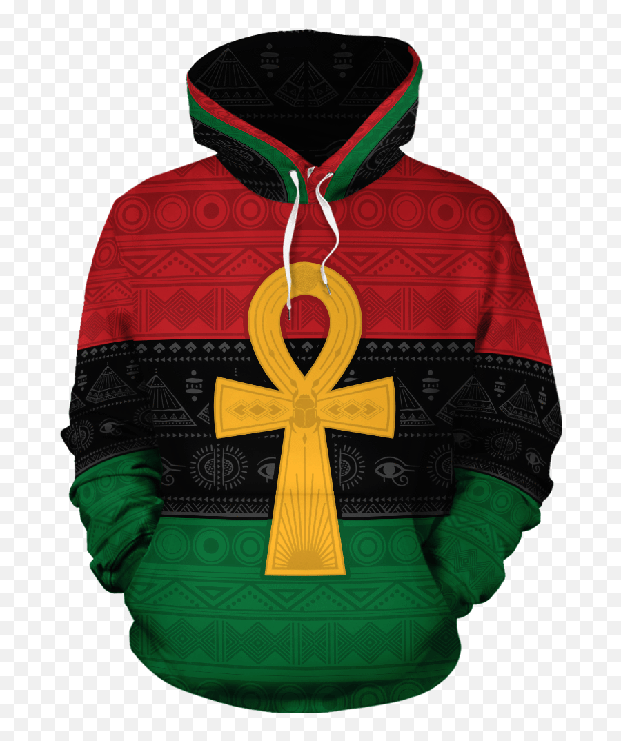 Pan African Ankh All - Over Hoodie Einstein Hoodie Png,Ankh Transparent