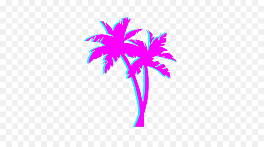 Transparent Tree Vaporwave - Palm Tree Cartoon Black And Palm Tree Silhouette Svg Png,Cartoon Palm Tree Png
