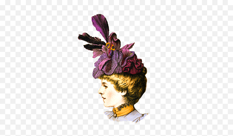 Victorian Ladies Dress Hats Clip Art - Victorian Hat Png,Victorian Png