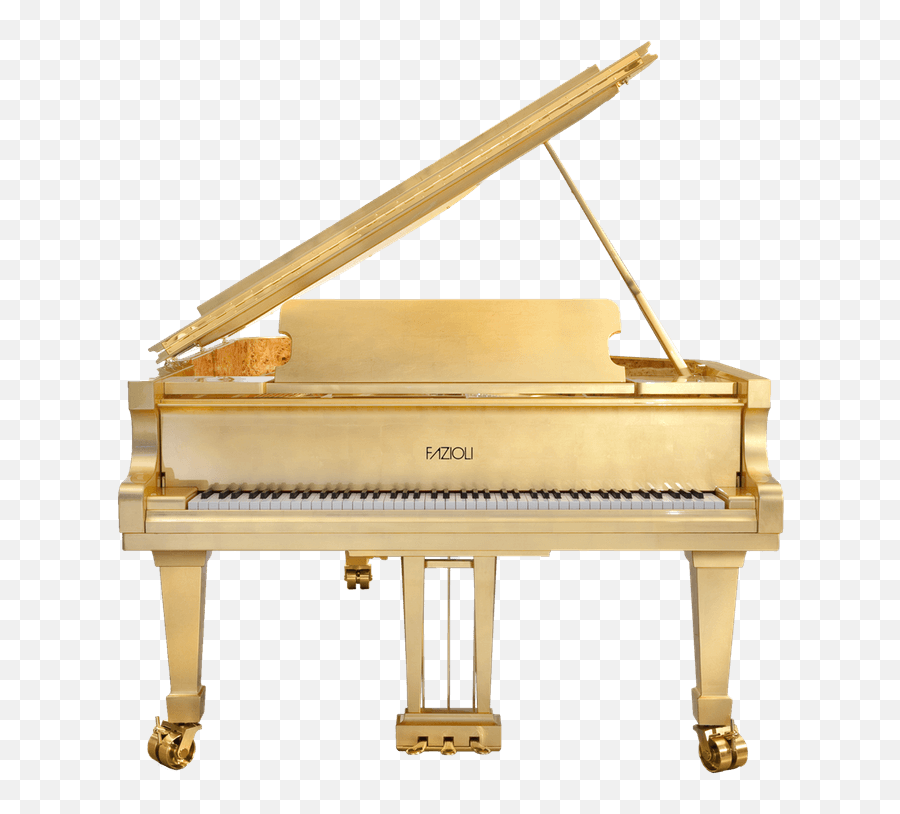 Fazioli 24k Gold Leaf Grand Piano - Golden Piano Euro Pianos Gold Piano Images Transparent Png,Piano Transparent Background