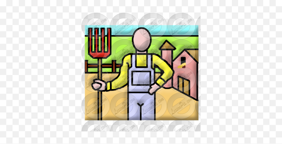 Farmer Picture For Classroom Therapy Use - Great Farmer Pitchfork Png,Farmer Png