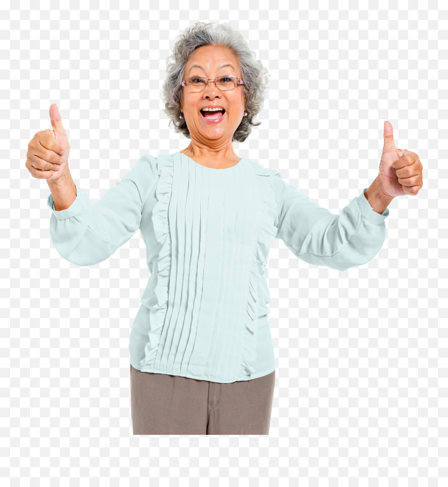 Download Hd Grandma Stock Photo Png - Thumbs Up Old Woman Png,Grandma Transparent