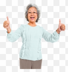 Download Hd Grandma Stock Photo Png - Thumbs Up Old Woman Png,Grandma Transparent