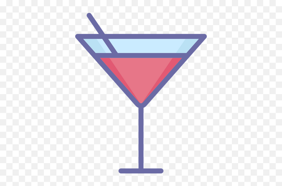 Cocktail Icon Of Colored Outline Style - Martini Glass Png,Cosmopolitan Icon