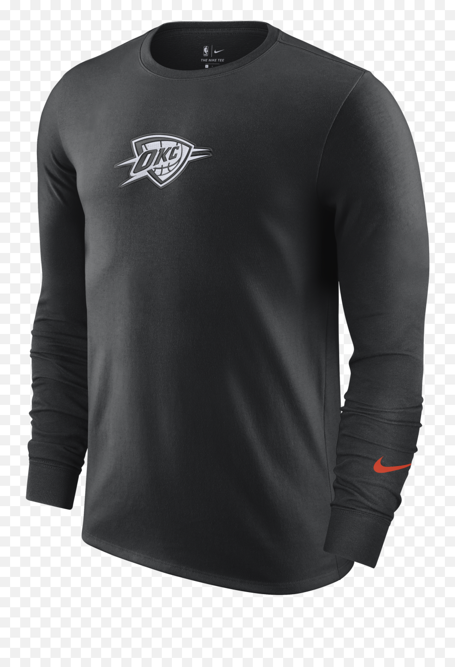 Okc Thunder City Edition Nike Mens Long Sleeve Png Dri - fit Icon Heather Polo