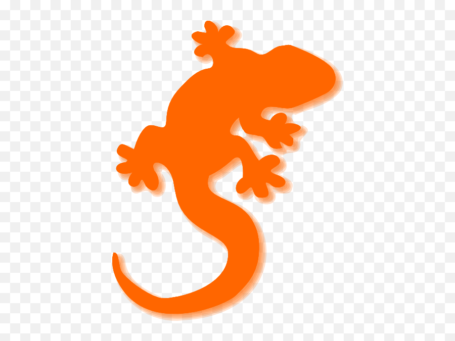 Orange Gecko Clip Art - Drawing Yellow Spotted Lizard Png,Gecko Png