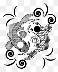 Koi Fish Karma Yin Yang Fate Spiritual Gift T - Shirt for Sale png