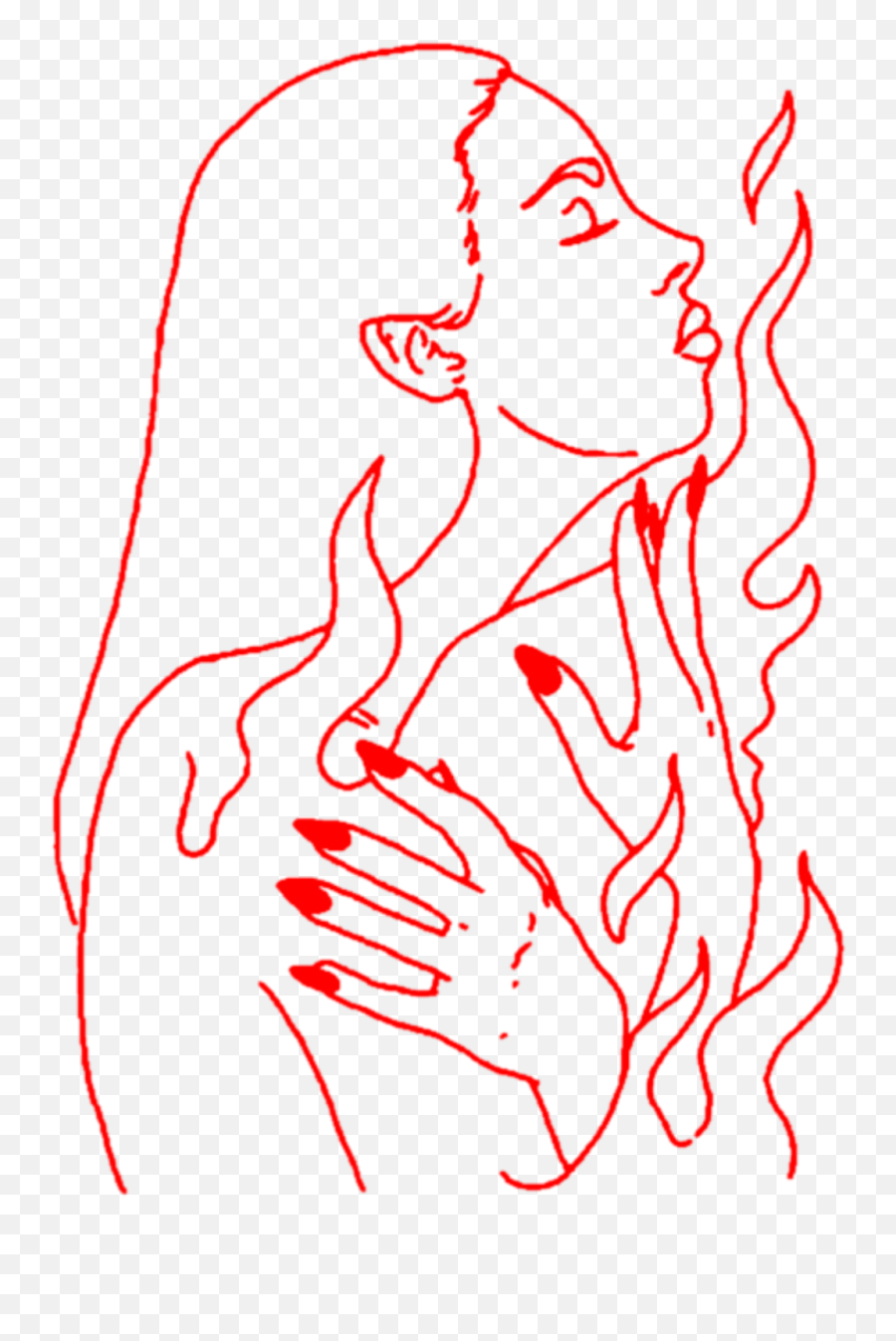 Download Aesthetic Art Girl Woman - Aesthetic Girl Outline Png,Woman Hand Png