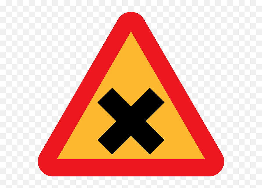 Sign Cross Signs Triangle Traffic Transportation Png Red