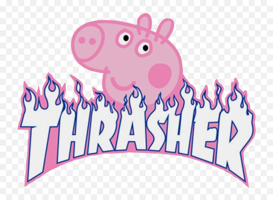 Peppapig Peppasusia Pink Rosa Thrasher - Peppa Pig Thrasher Sticker Png,Thrasher Png