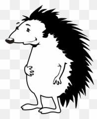 Hedgehog Black White Line 555pxpng - He 49657 Png Images Porcupine Clipart,Hedgehog Transparent Background