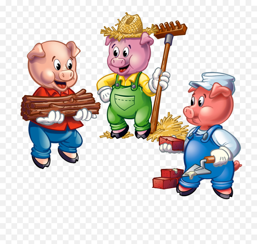 Three Little Pigs Png Hd Transparent - Three Little Pigs Building Houses,Cartoon Pig Png