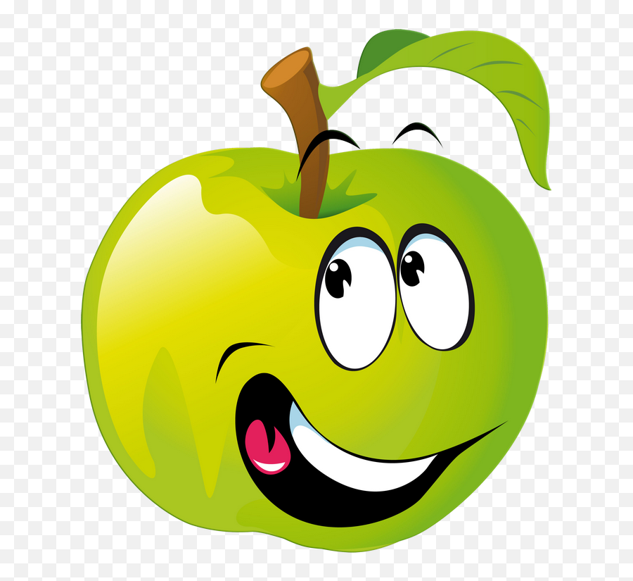 Fruit Clipart Emoji Transparent Free For - Green Apple Images For Kids Png,Apples Png