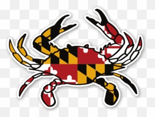 Crab Flag Of Maryland Sticker - Graffiti Skull Png Download Maryland State Flag,Crab Transparent
