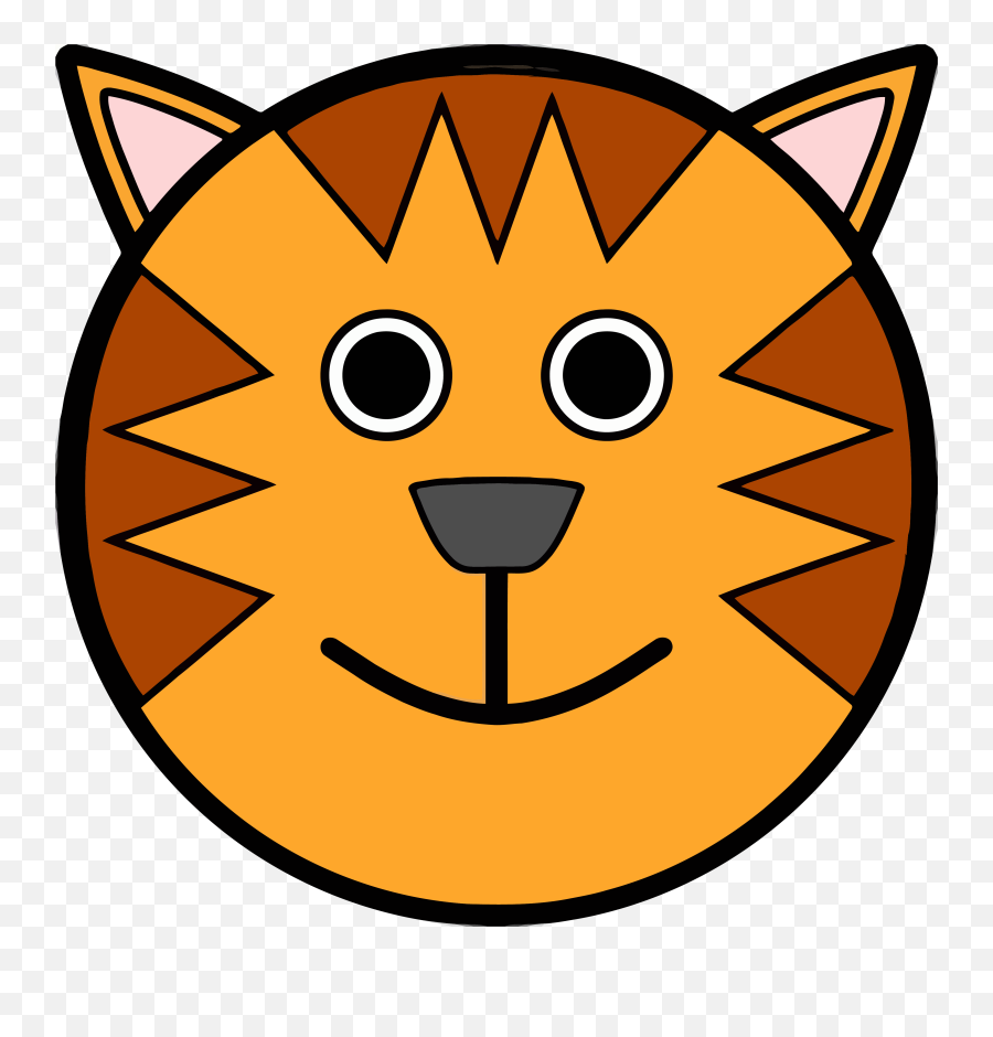 Circle Tigger Cat Face Clipart Png Image Download - Tiger Face Drawing For Kids,Cat Face Transparent Background