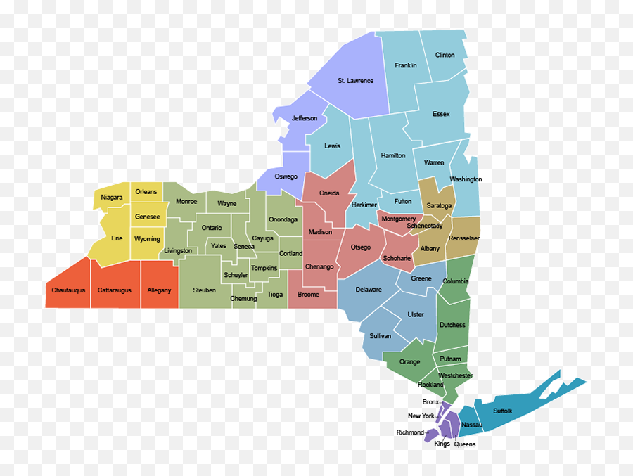 New York State Economic Regions - Counties In New York State Png,New York State Png