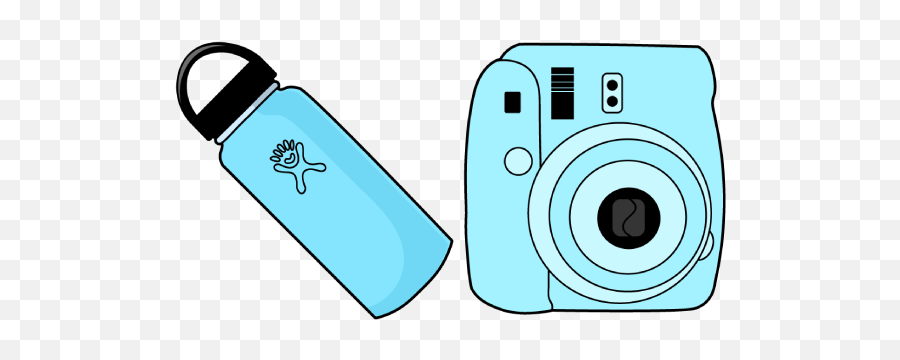 Vsco Girl Water Bottle And Film Camera - Custom Cursor Tik Tok Png,Vsco Png
