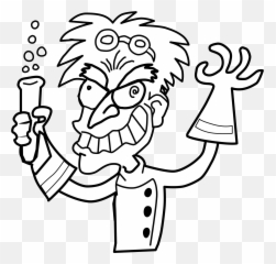 Mad Scientist Png Black And White - Easy Mad Scientist Drawing,Mad Png