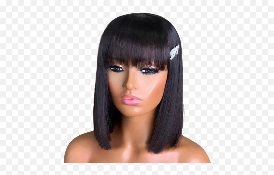 Short Cut Bob Wbangs - Wig With Bangs Short Png,Bangs Png