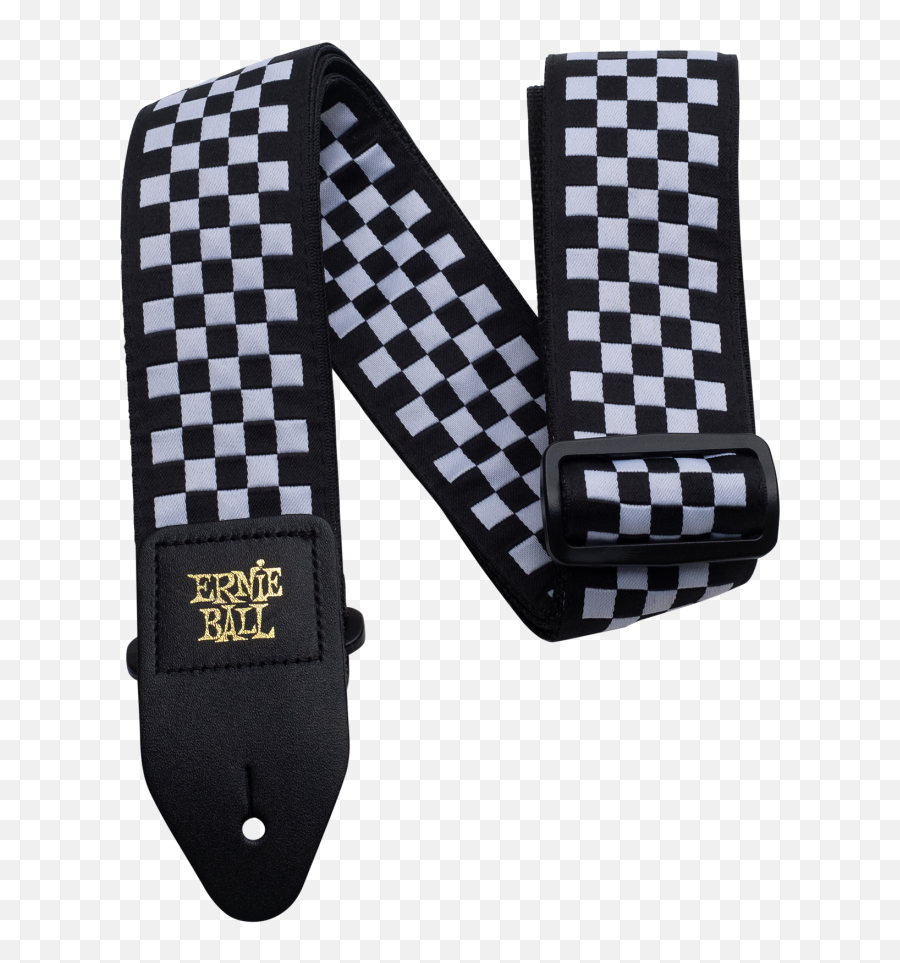 Ernie Ball - Black U0026 White Checkered Premium Strap Ernie Ball Checkered Guitar Strap Png,Checkered Pattern Png