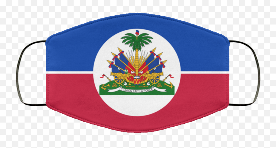 Haitian Flag Cloth Face Mask - Haiti Coat Of Arms Png,Haitian Flag Png