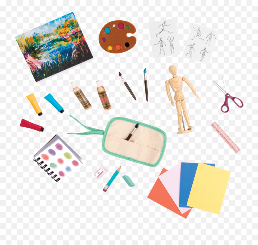 Art Class Supplies - Our Generation School Accessory Set Png,Art Supplies Png