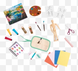 Art Class Supplies - Our Generation School Accessory Set Png,Art Supplies Png
