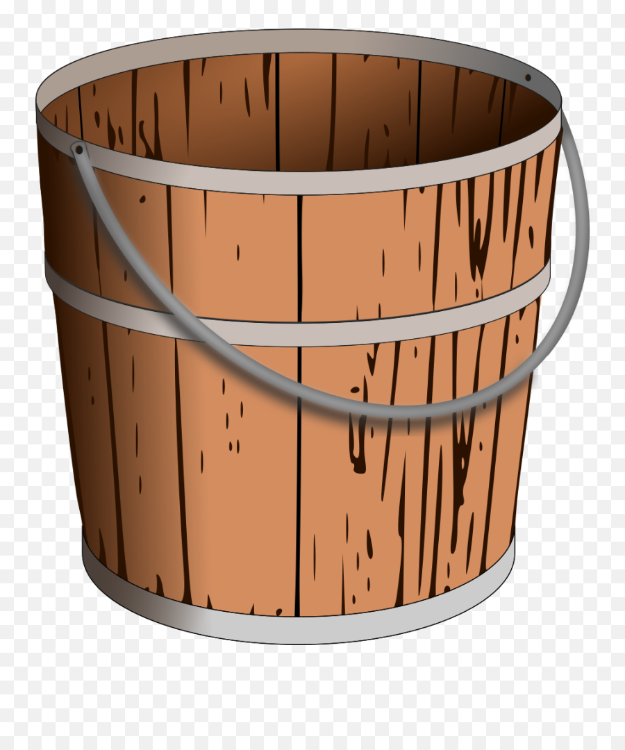 Clipart Water Bucket - Wooden Water Bucket Clipart Png,Bucket Clipart Png