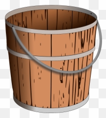 Clipart Water Bucket - Wooden Water Bucket Clipart Png,Bucket Clipart Png