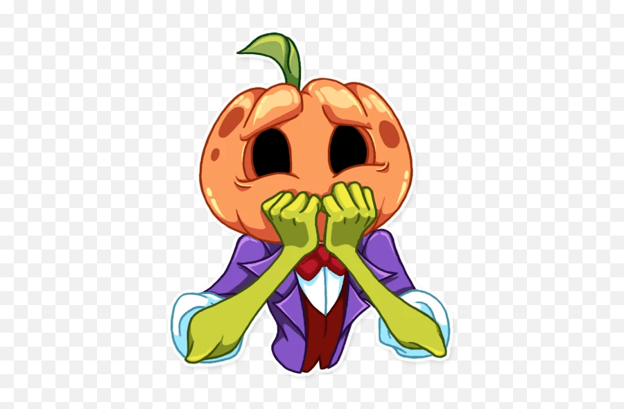 Jack Pumpkin Headu201d Stickers Set For Telegram - Art Jack Pumpkin Head Drawing Png,Pumpkin Head Png