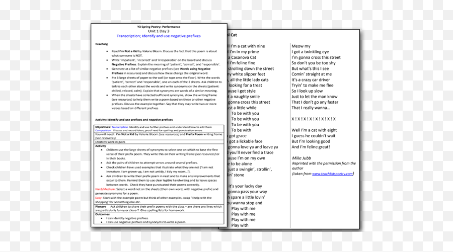 Core Unit Read Poems And Understand Features Including - Performance Poetry Year 3 Examples Png,Michael Rosen Png