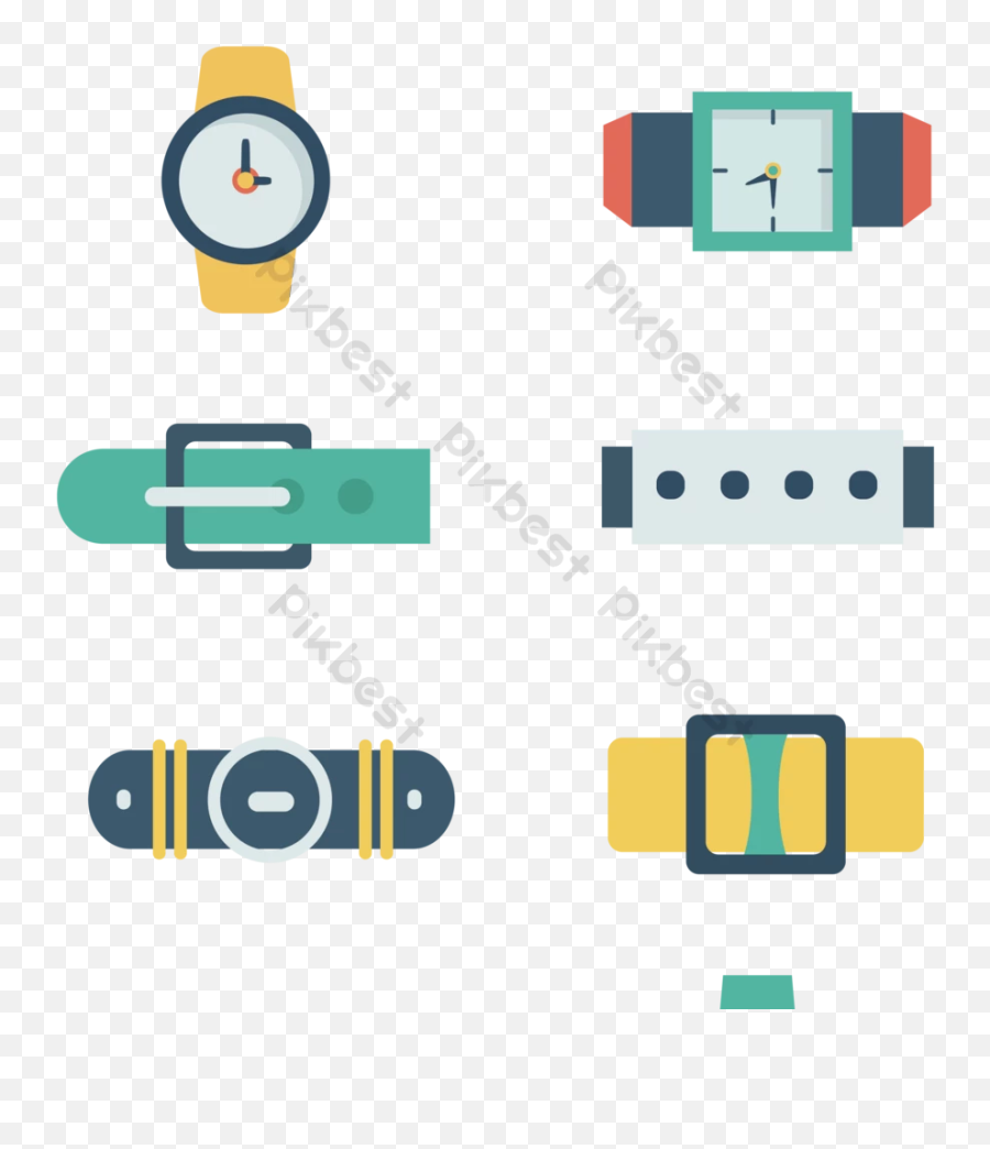 Cartoon Belt And Watch Jewelry Icon Element Ai Free - Horizontal Png,Jewelry Icon Png