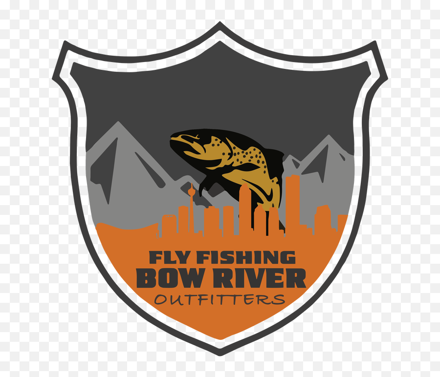 Fly Fishing Bow River Outfitters - Black Shield On Yellow Background Png,Fly Fishing Icon