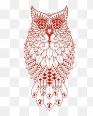 Download Owl Drawing Red Tattoo Png File Hd Clipart Free - Gambar Pola Ukir Pvc