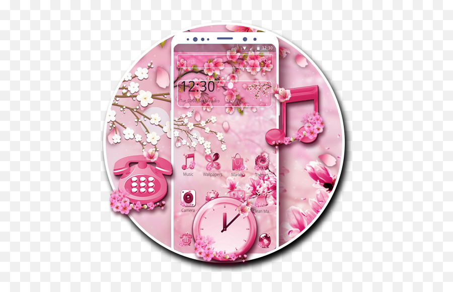 Cherry Blossom Sakura Theme Apk 112 - Download Apk Latest Girly Png,Cherry Blossom Icon